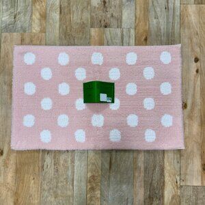 20 x 32 Kate Spade Ballet Pink White Polka Dots Bath Rug Mat Fuzzy Non Slip